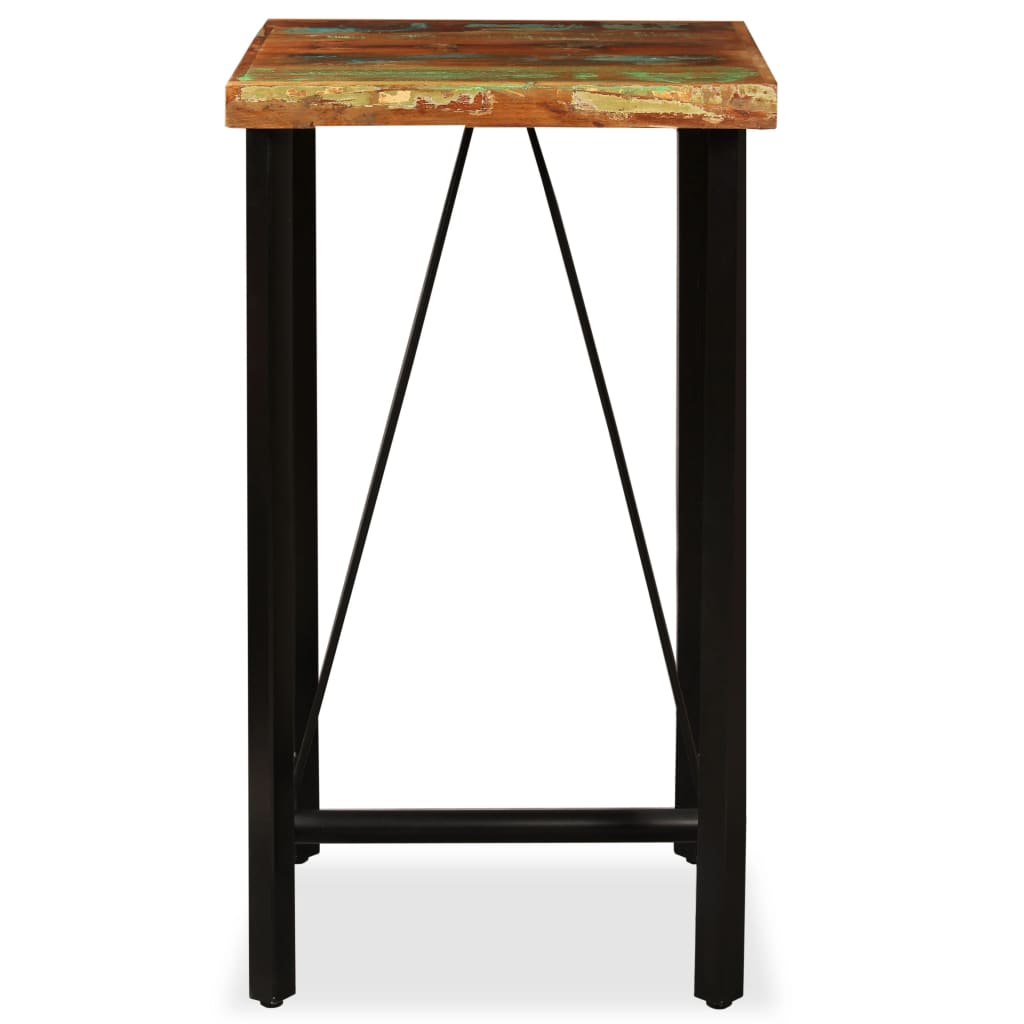 vidaXL طاولة بار خشب صلب مستصلح 60×60×107 سم