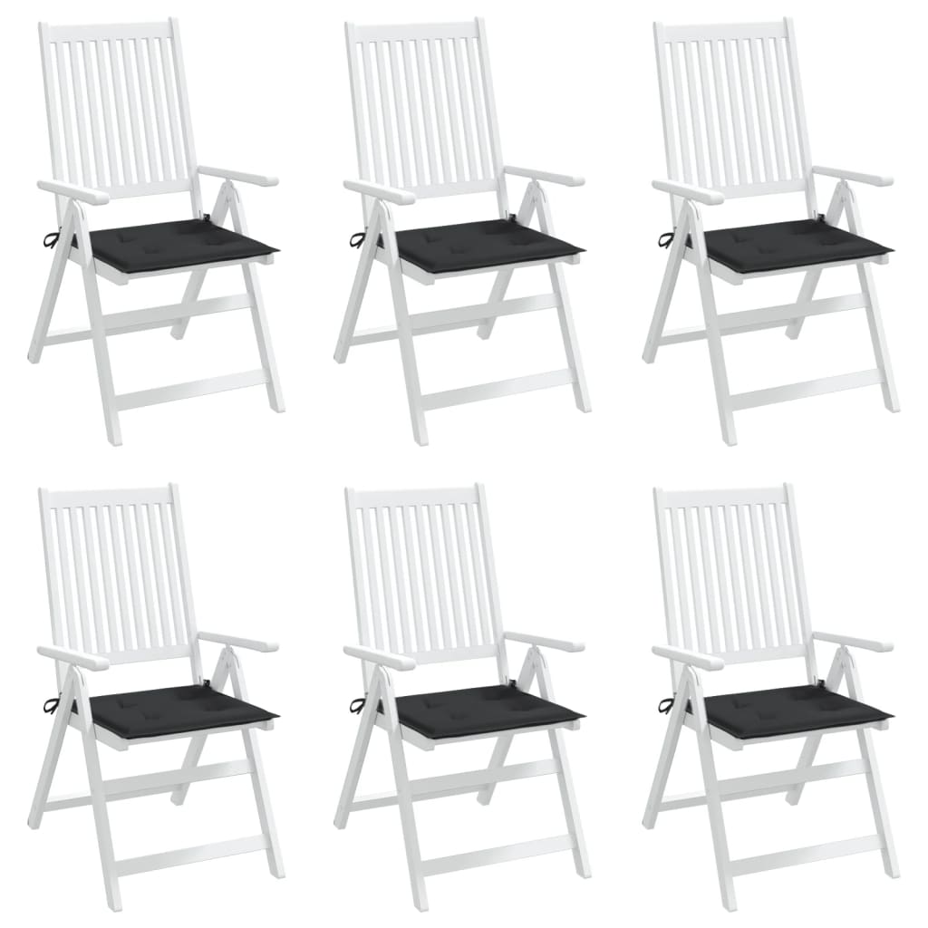 vidaXL وسائد كرسي حديقة 6 ق أسود 40×40×3 سم قماش
