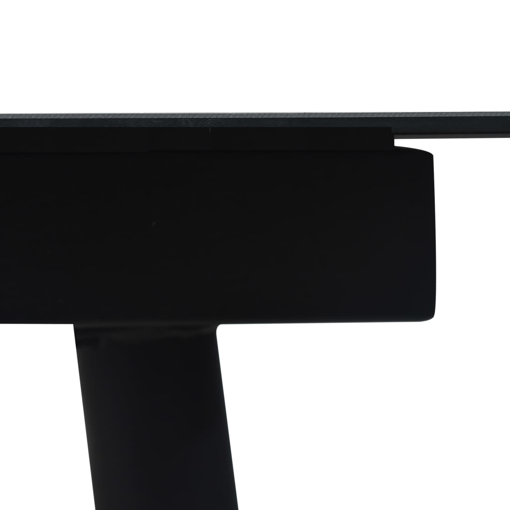 vidaXL طاولة سفرة حديقة لون أسود 150×80×74 سم فولاذ وزجاج