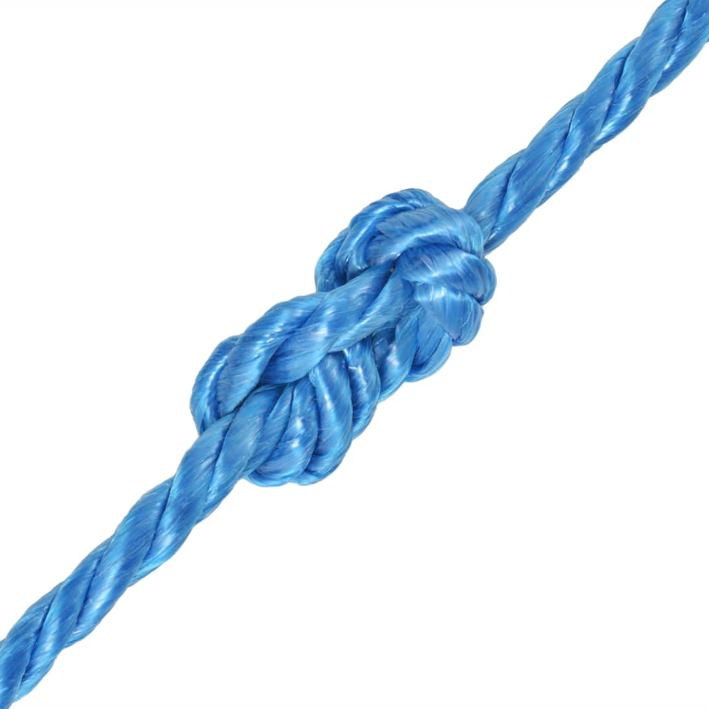 vidaXL حبل مجدول بولي بروبلين 10 ملم 500 م أزرق