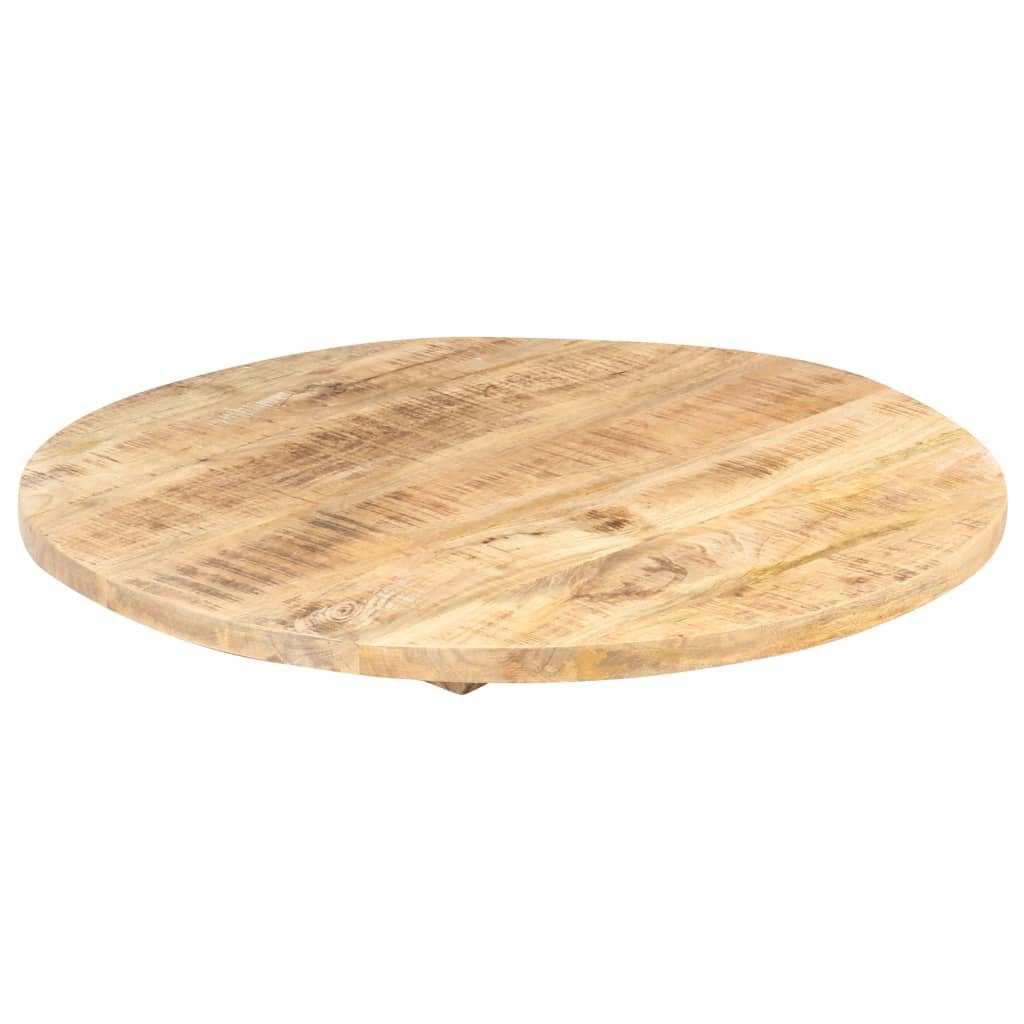 vidaXL سطح طاولة دائري خشب مانجو صلب دائري 25-27 مم 60 سم