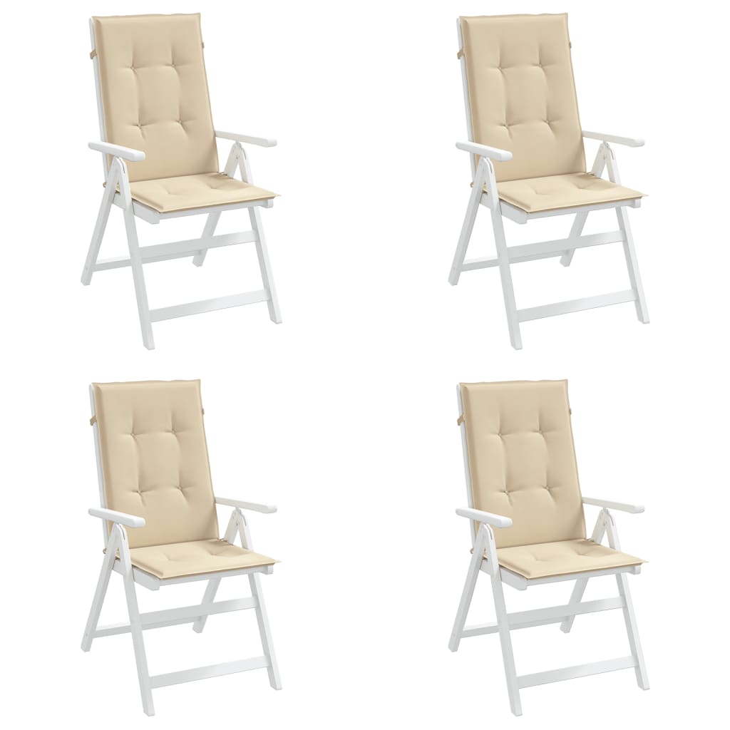 vidaXL وسائد كرسي حديقة 4 ق بيج 120×50×3 سم