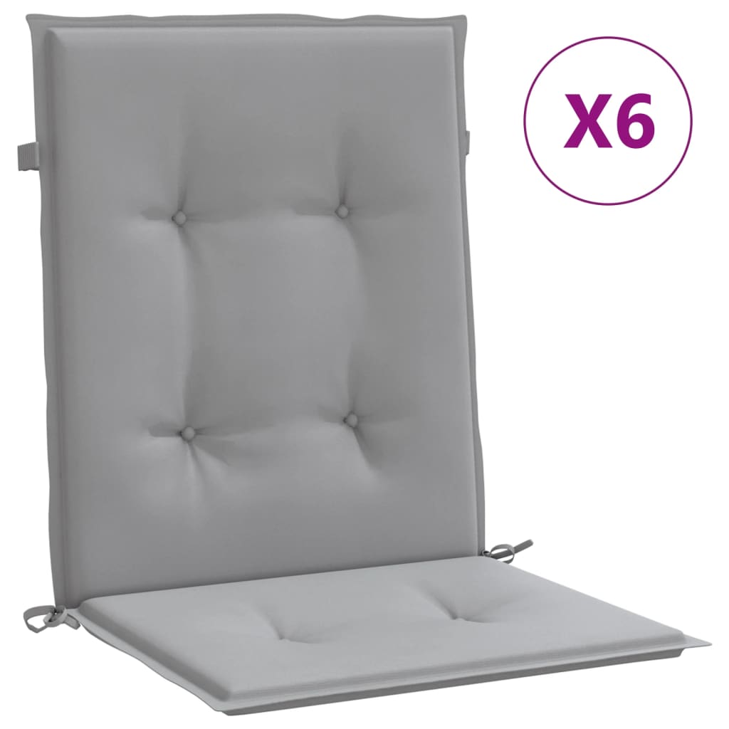 vidaXL وسائد كرسي حديقة 6 ق رمادي 100×50×3 سم