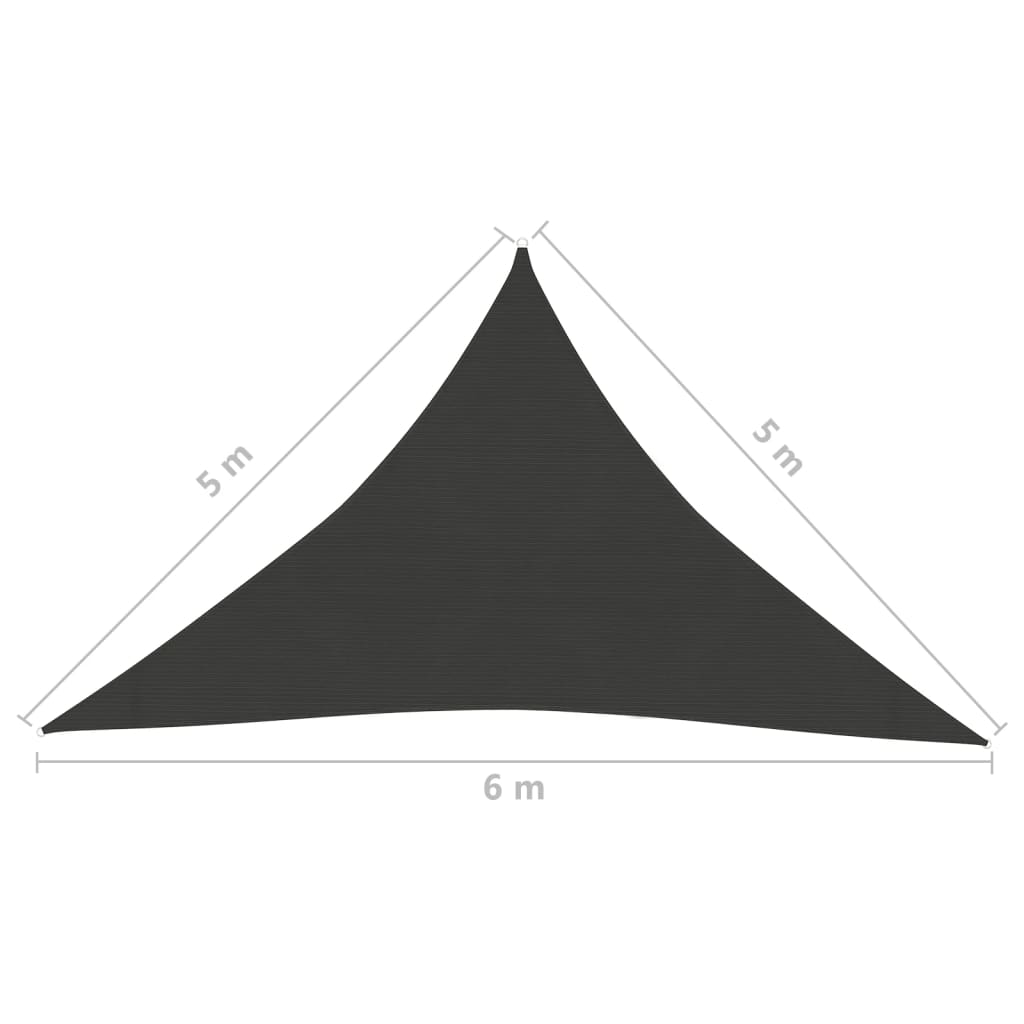 vidaXL مظلة شراعية 160 جم/م² أنثراسيت 5×5×6 م HDPE