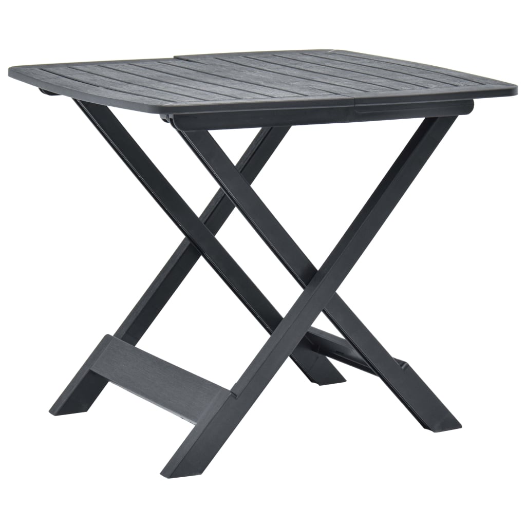 vidaXL طاولة حديقة قابلة للطي أنثراسيت 79×72×70 سم بلاستيك