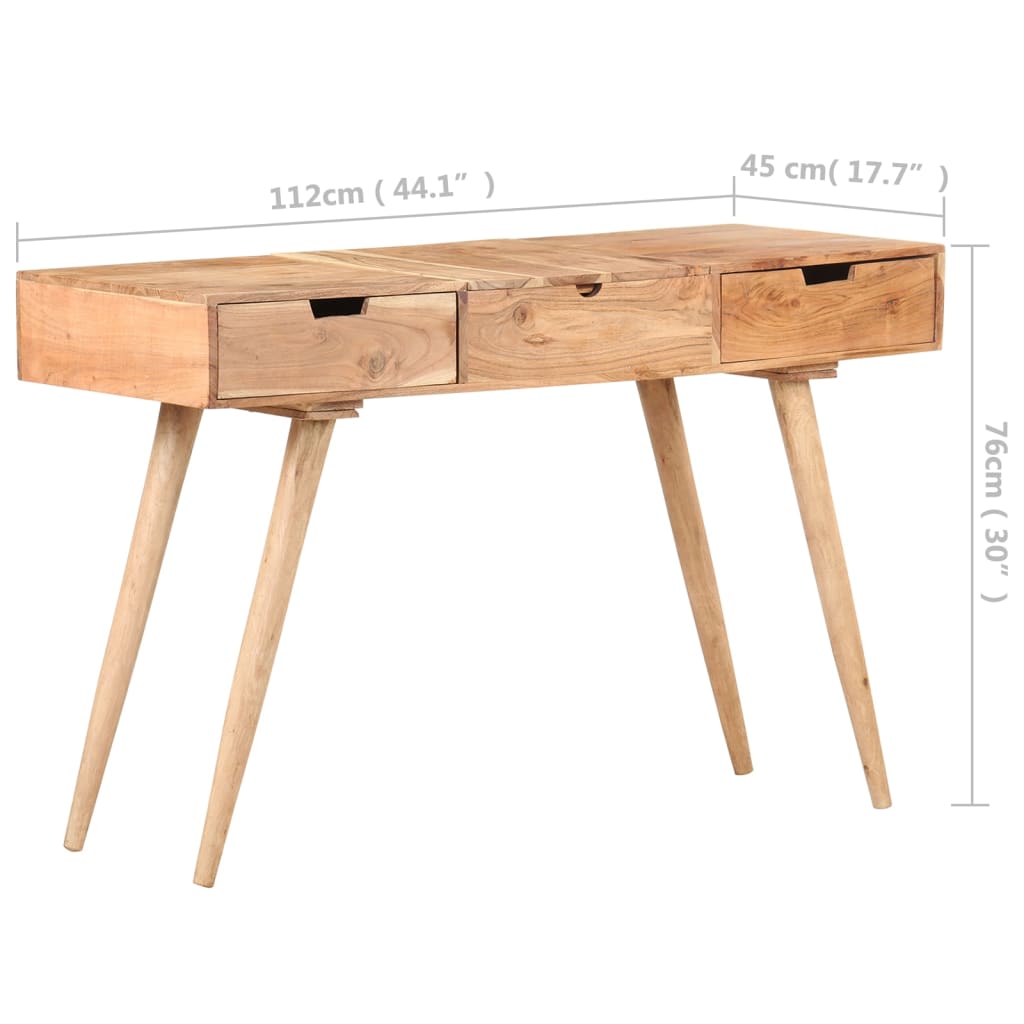 vidaXL طاولة تسريحة مع مرآة 112×45×76 سم خشب سنط صلب