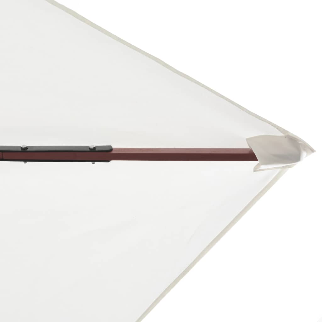 vidaXL مظلة 200×300 سم عمود خشبي أبيض كريمي