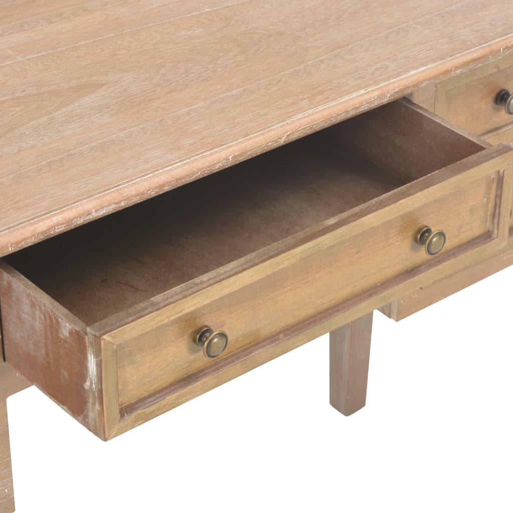 vidaXL طاولة كتابة بني 109.5×45×77.5 سم خشب