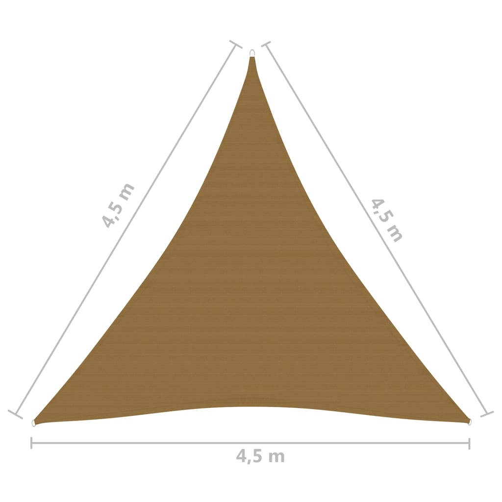 vidaXL مظلة شراعية 160 جم/م² رمادى بنى 4.5×4.5×4.5 م HDPE