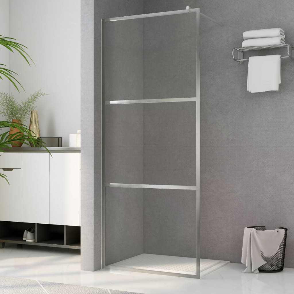 vidaXL حائط حمام مع زجاج ESG شفاف 115×195 سم