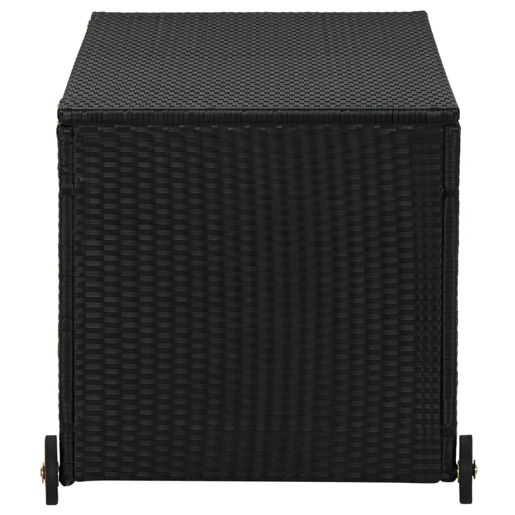 vidaXL صندوق تخزين للحديقة أسود 120×65×61 سم بولي روطان