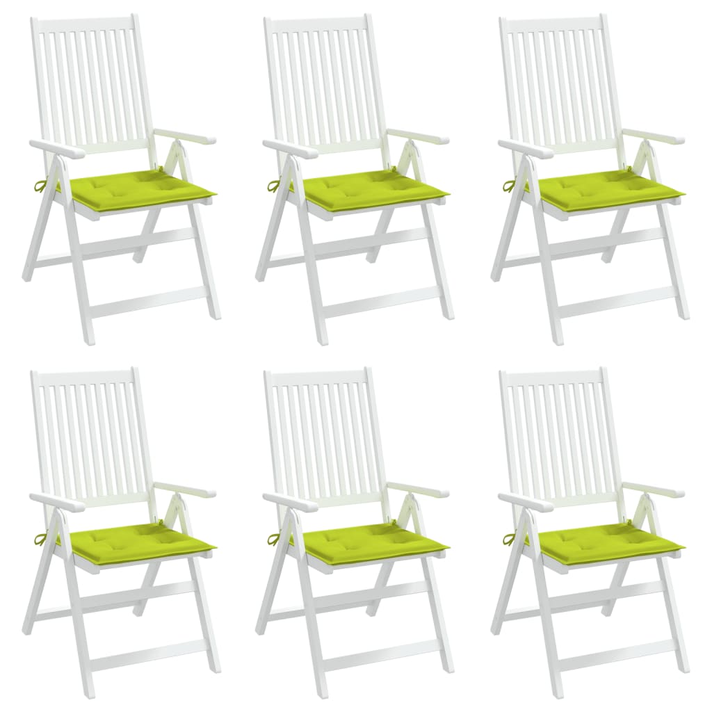 vidaXL وسائد كرسي حديقة 6 ق أخضر ساطع 50×50×3 سم قماش