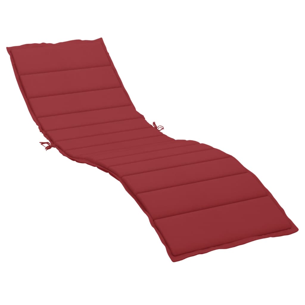 vidaXL وسادة كرسي تشمس أحمر خمري 200×70×3 سم قماش