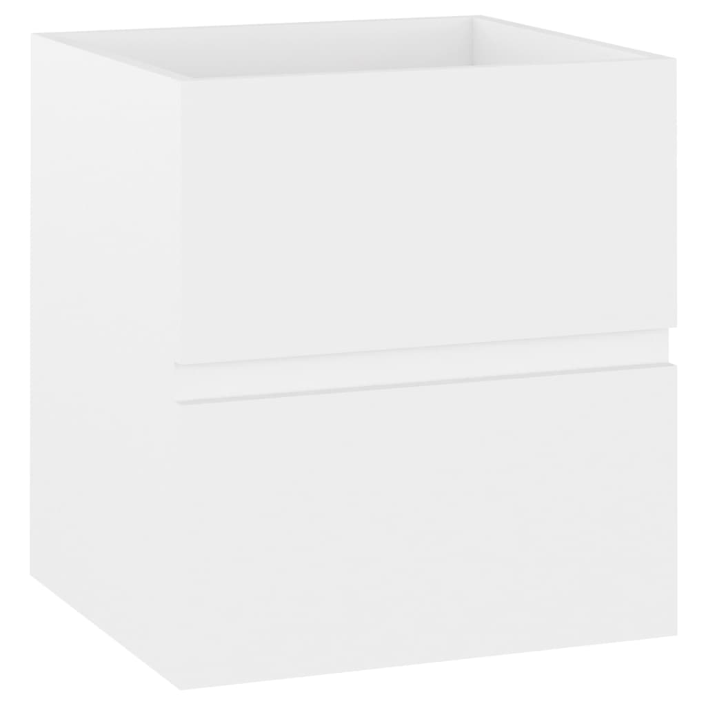 vidaXL VidaXL خزانة مغسلة وحوض خشب صناعي أبيض (804728+145060)