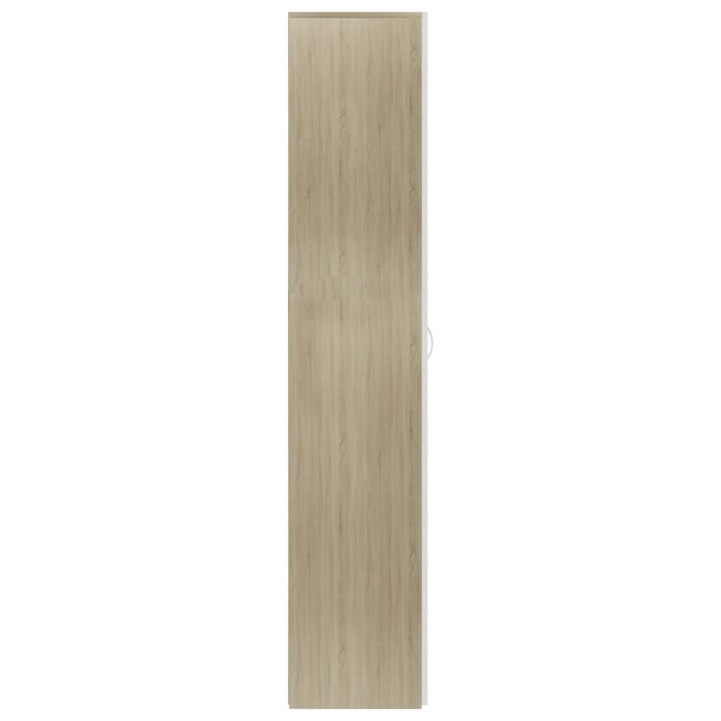 vidaXL جزامة أبيض وسونوما أوك 80×35.5×180 سم خشب مضغوط