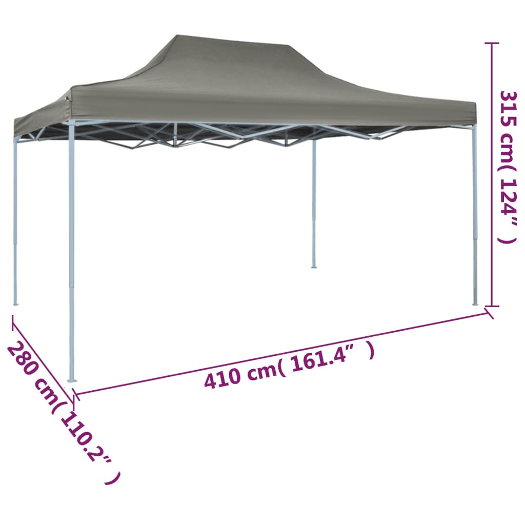 vidaXL خيمة حفلات احترافية قابلة للطي 3×4 م فولاذ أنثراسيت