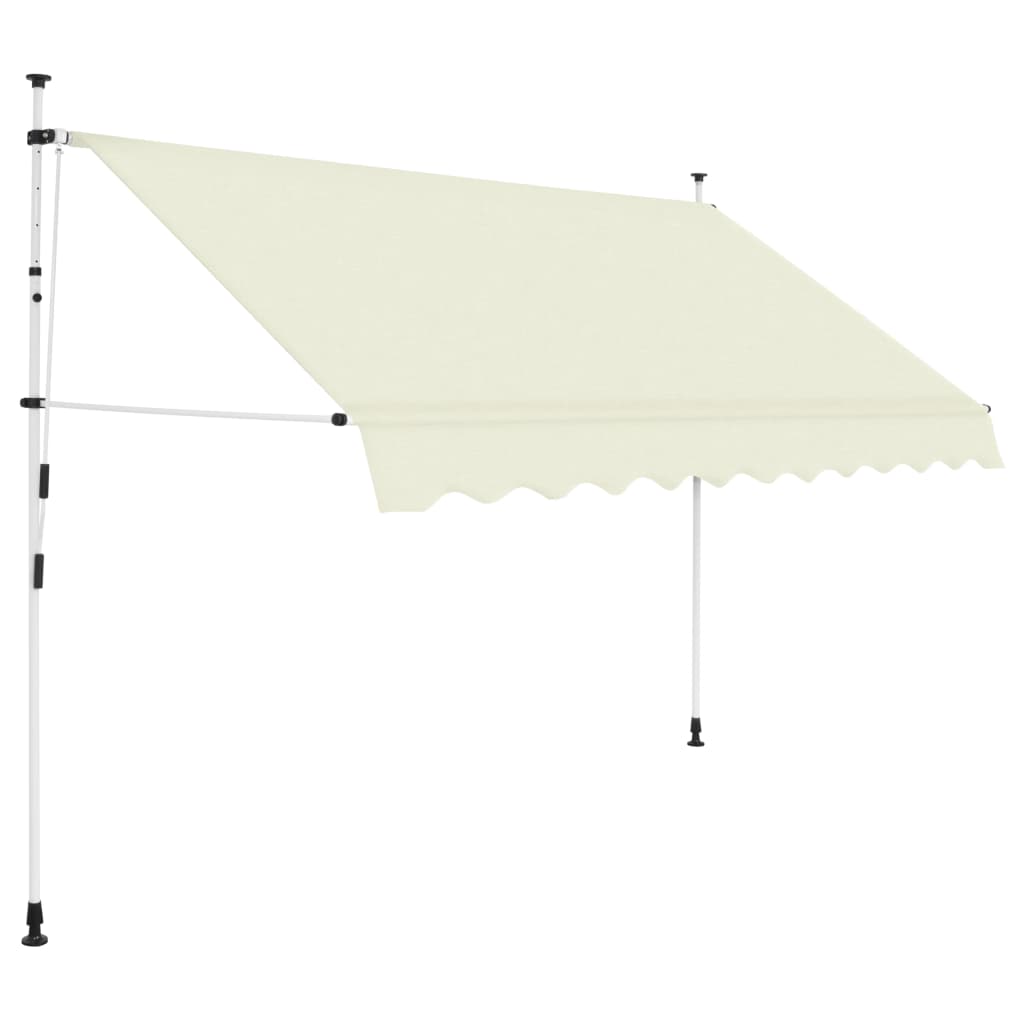 vidaXL مظلة يدوية قابلة للسحب 300 سم لون كريمي