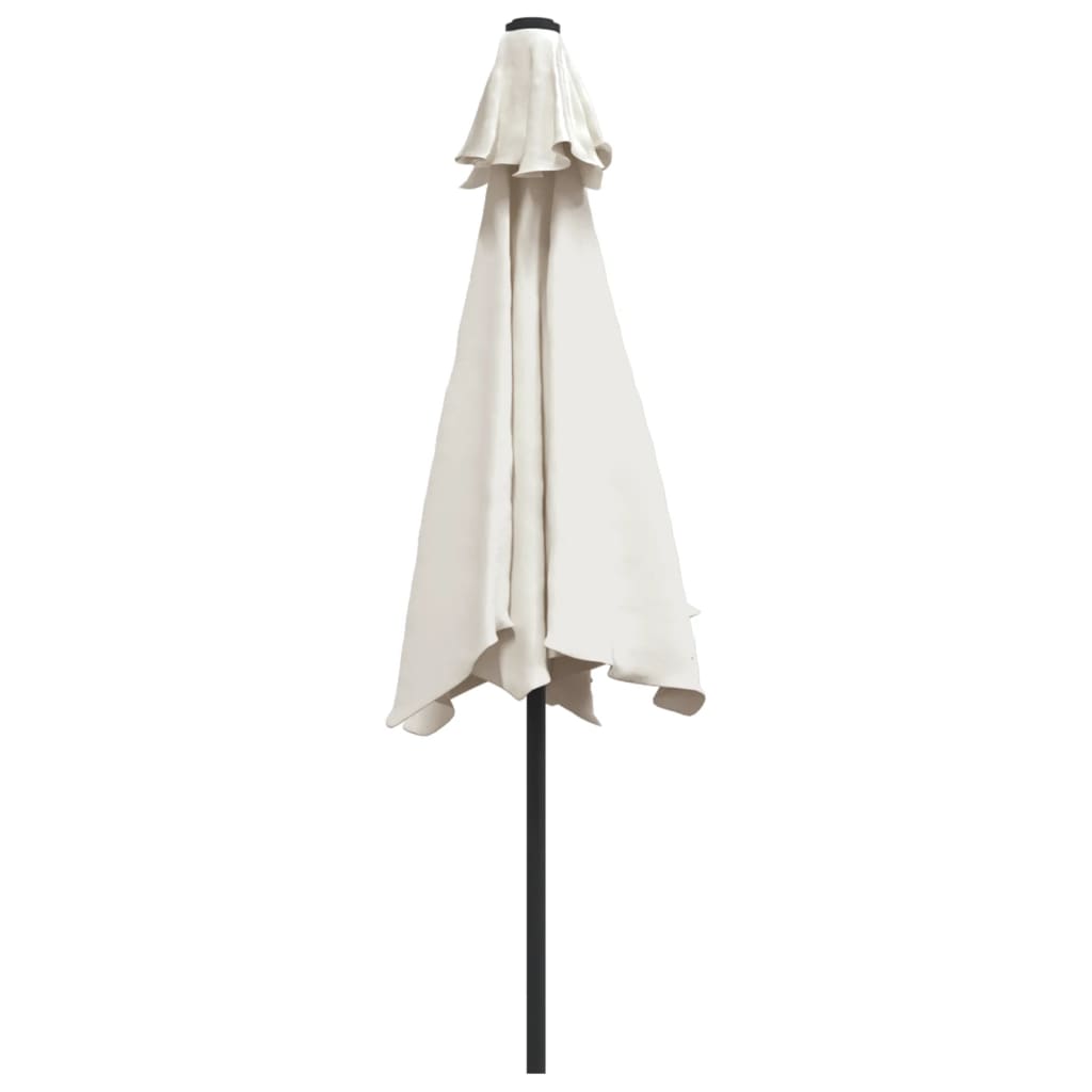 مظلة لون رملي أبيض 3م عمود فولاذ