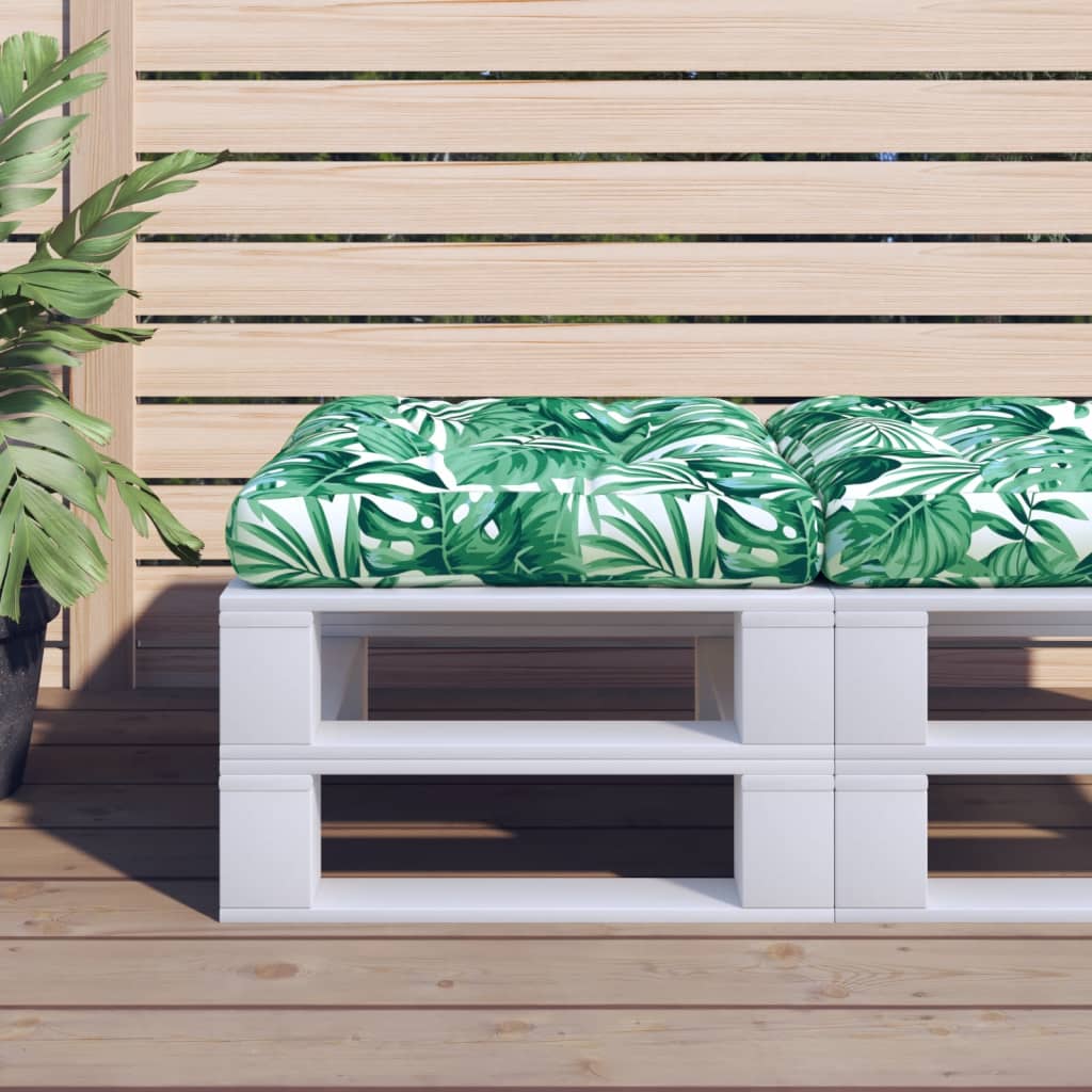 vidaXL وسادة مقعد حديقة نمط أوراق شجر 60×60×10 سم قماش