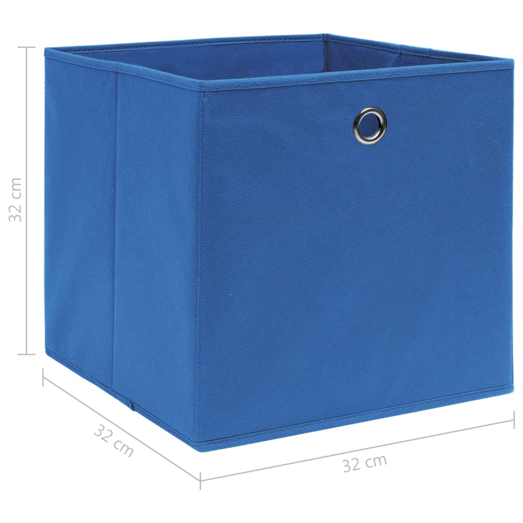 vidaXL صناديق تخزين 4 ق أزرق 32×32×32 سم قماش
