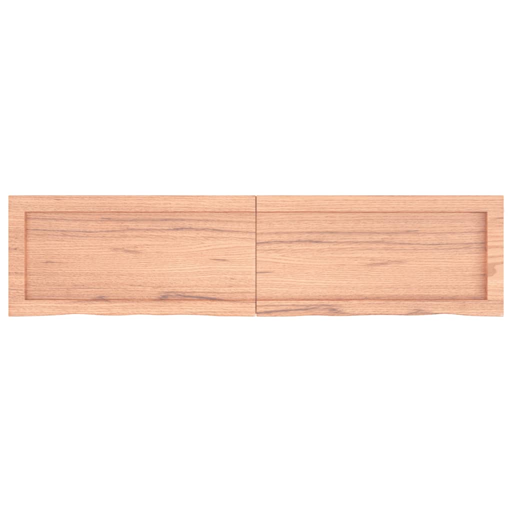vidaXL سطح طاولة كاونتر حمام بني فاتح 120*30*(2-4) سم خشب صلب معالج