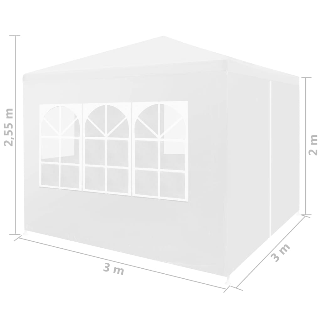 vidaXL خيمة حفلات 3×3 م أبيض