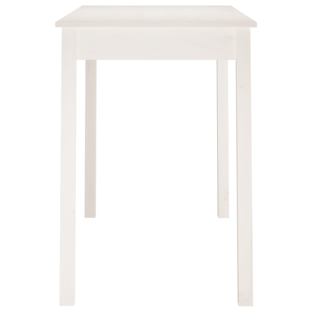vidaXL طاولة طعام لون أبيض 75x55x110 سم خشب صنوبر صلب