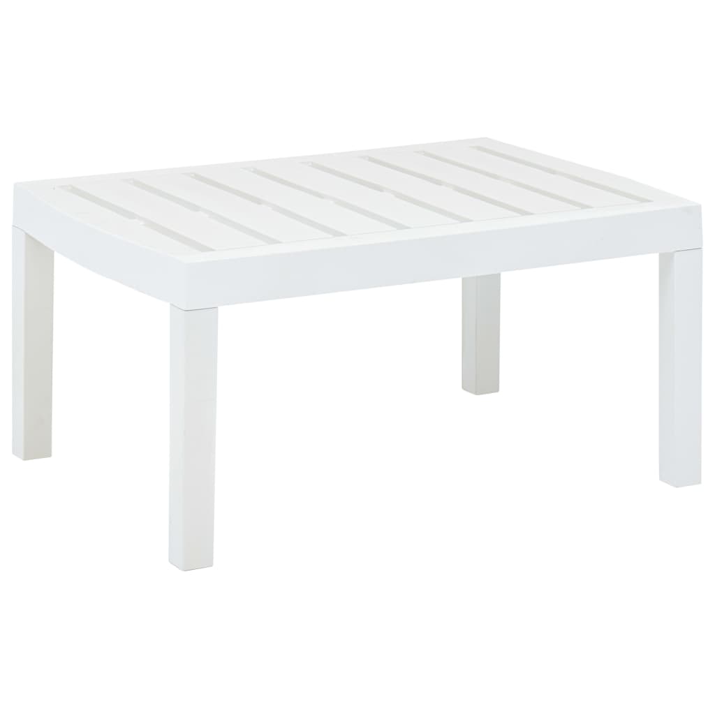 vidaXL طاولة حديقة أبيض 78×55×38 سم بلاستيك