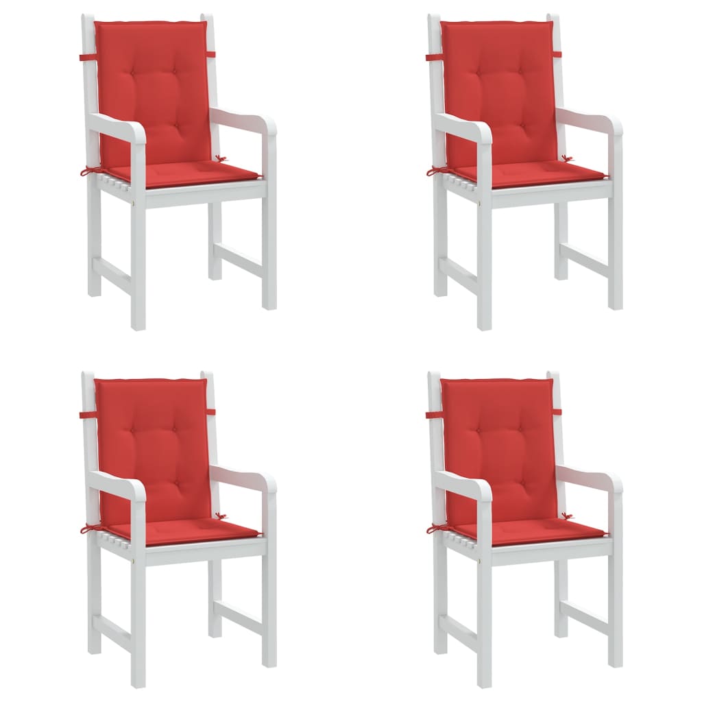 vidaXL وسائد كرسي حديقة 4 ق أحمر 100×50×3 سم