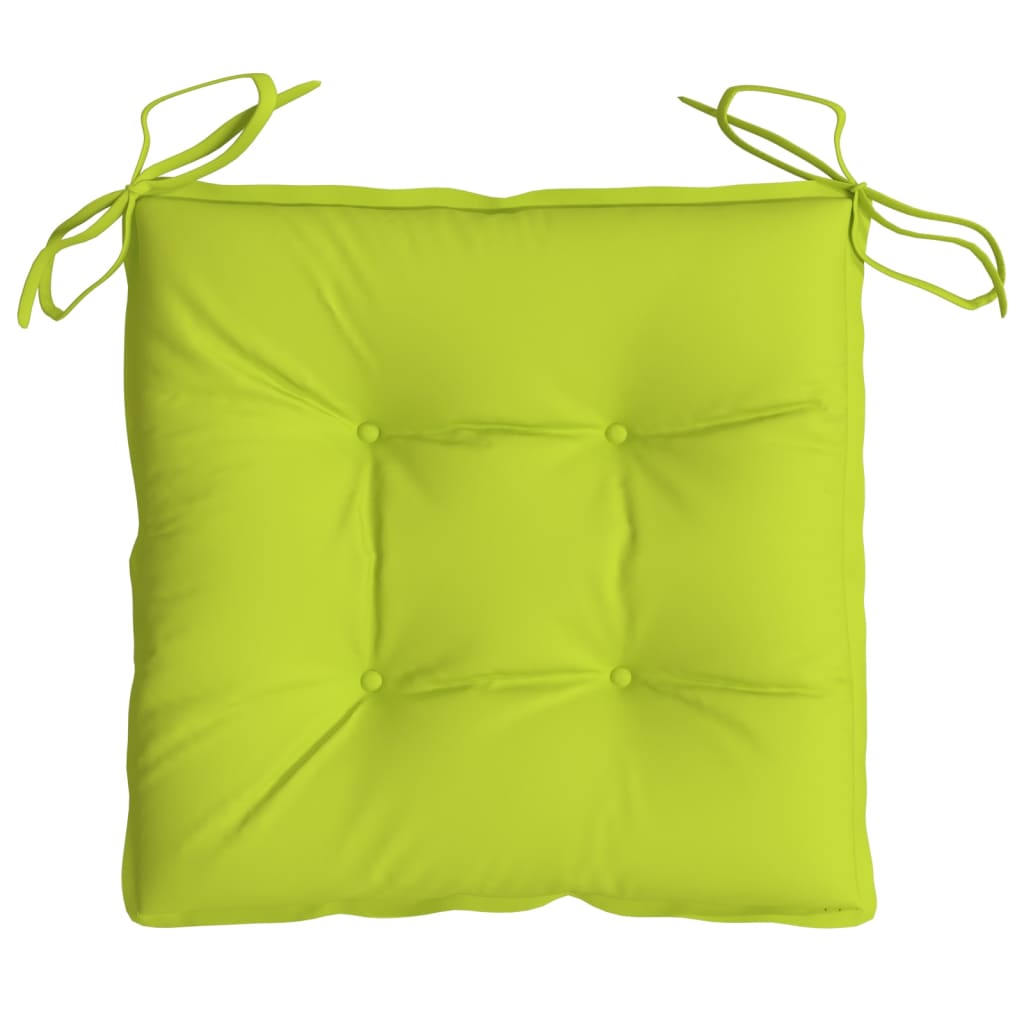 vidaXL وسائد كرسي 6 ق أخضر ساطع 50×50×7 سم قماش