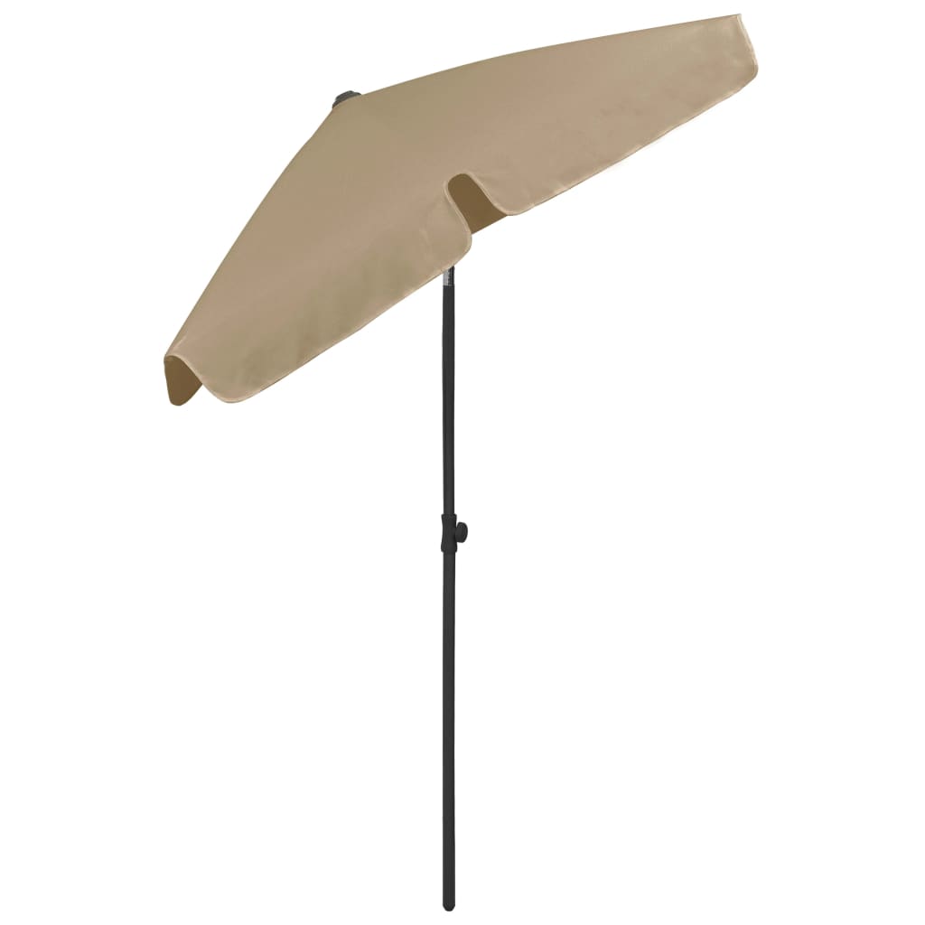 vidaXL مظلة شاطئ رمادي بني 180×120 سم
