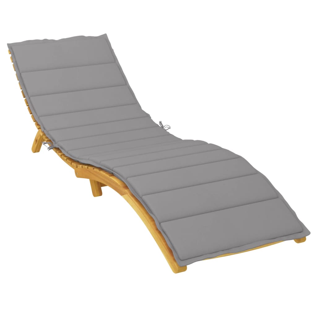 vidaXL وسادة كرسي تشمس رمادي 200×70×3 سم قماش