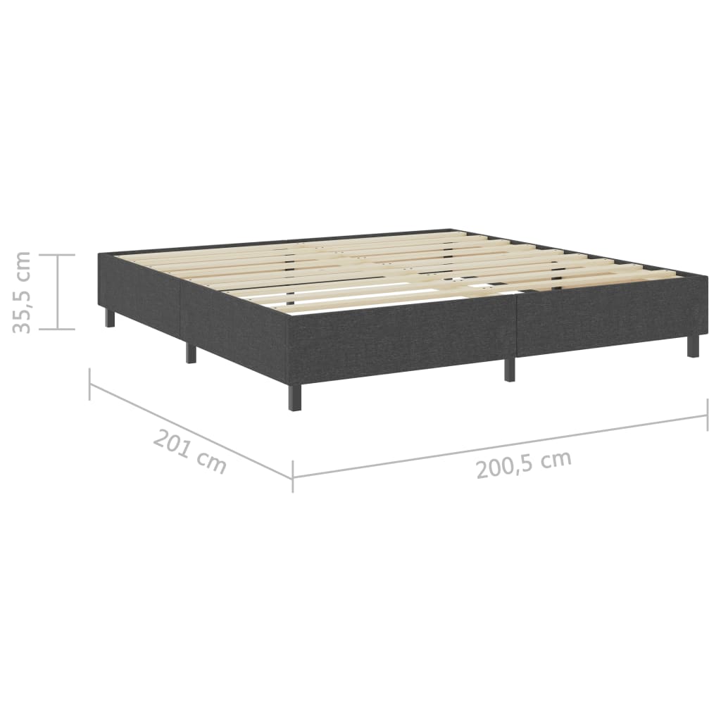 vidaXL إطار سرير بوكس سبرينغ قماش رمادي 200×200 سم