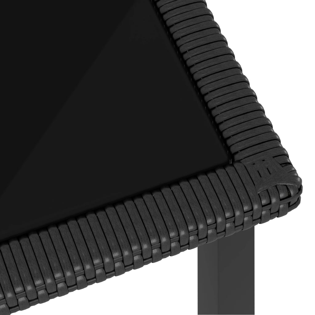vidaXL طاولة سفرة حديقة أسود 140×70×73 سم بولي روطان