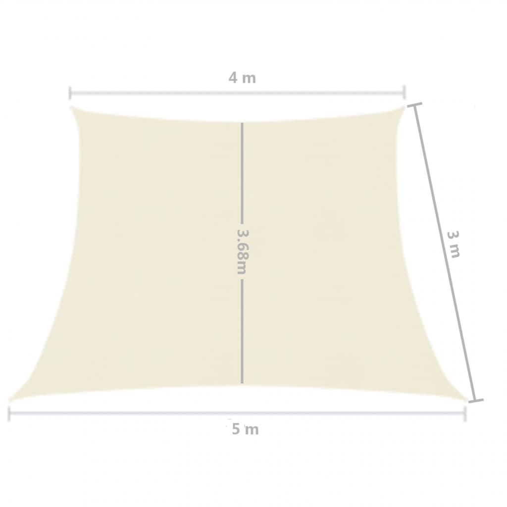 vidaXL مظلة شراعية 160 جم/م² كريمي 5/4×3 م HDPE