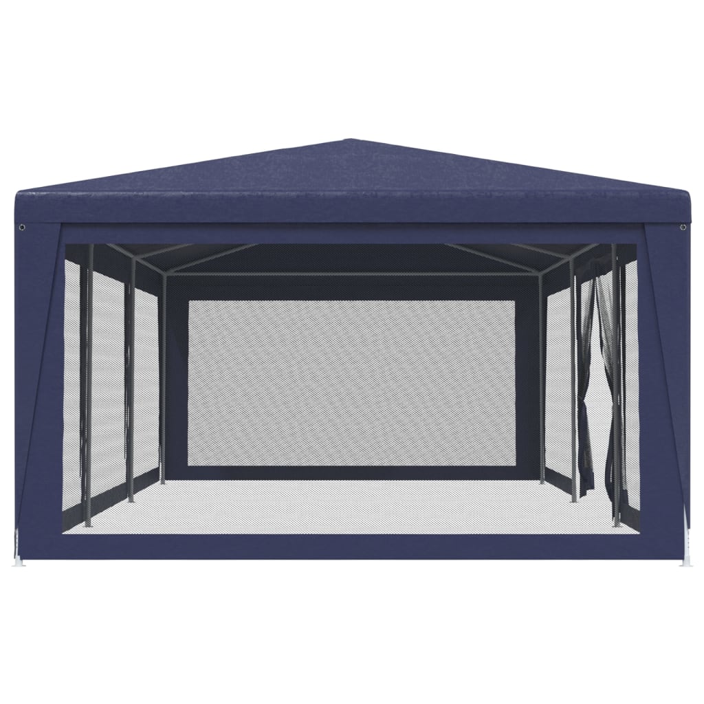 vidaXL خيمة حفلات مع 8 جدران جانبية شبكية أزرق 9×4 م HDPE