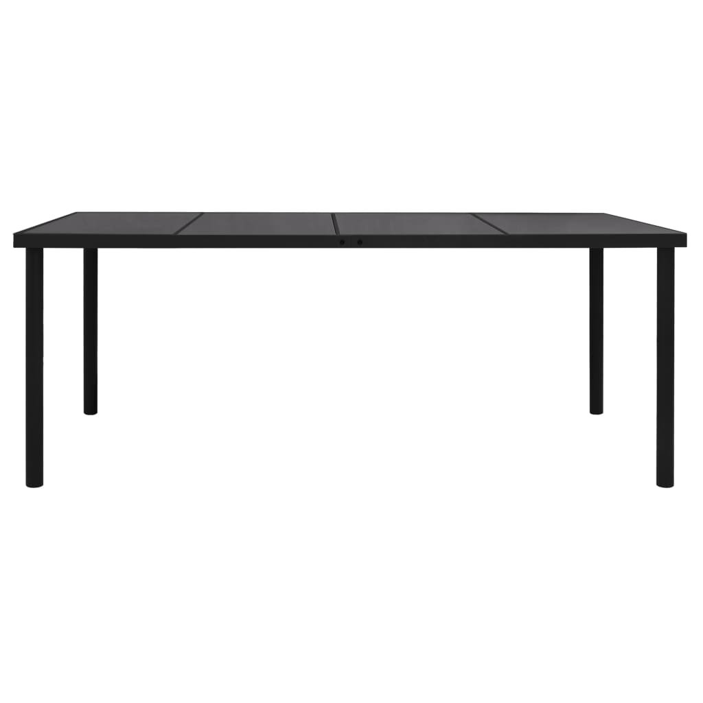 vidaXL طاولة حديقة 190×90×74 سم فولاذ أسود