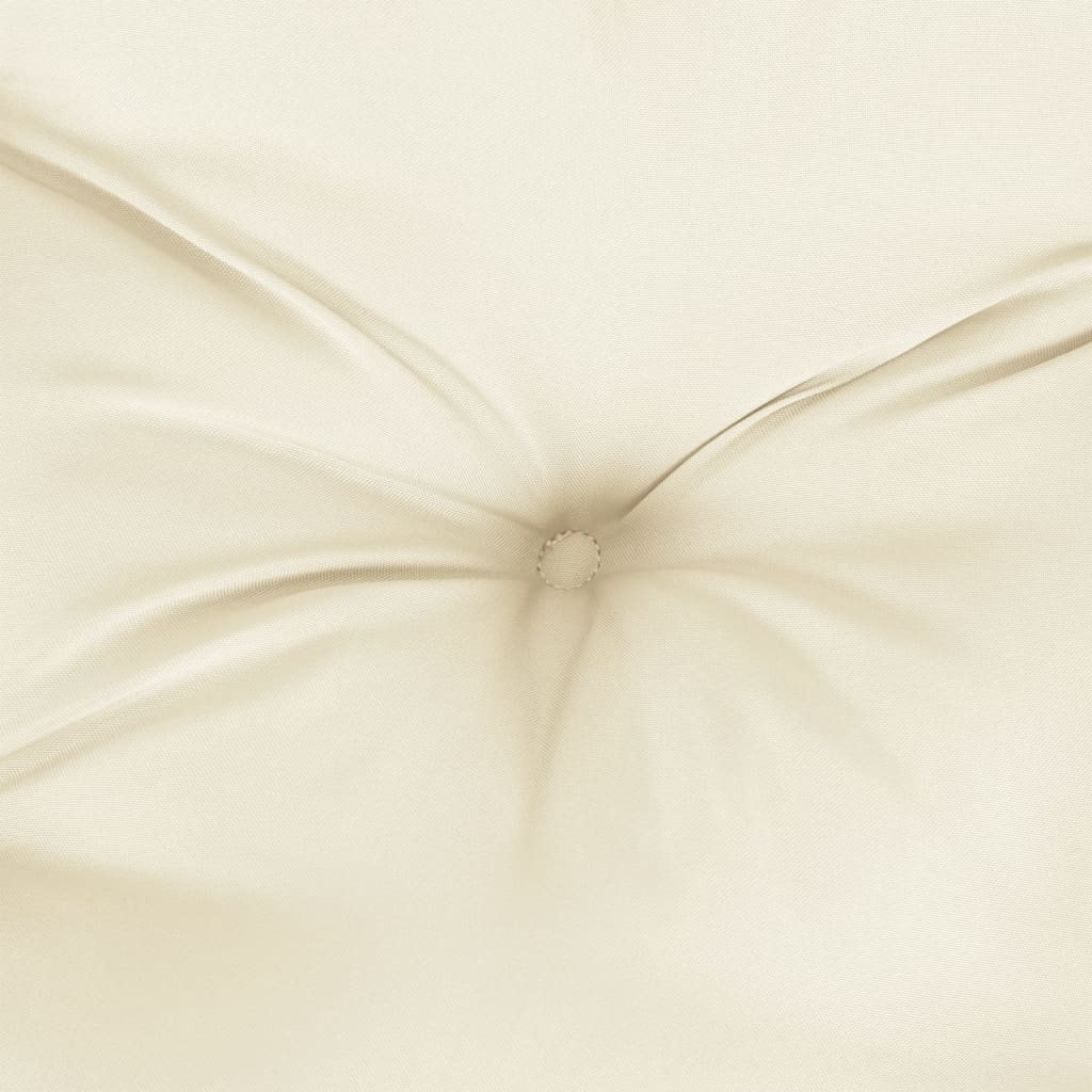 vidaXL وسادة مقعد حديقة أبيض كريمي 100×50×7 سم قماش