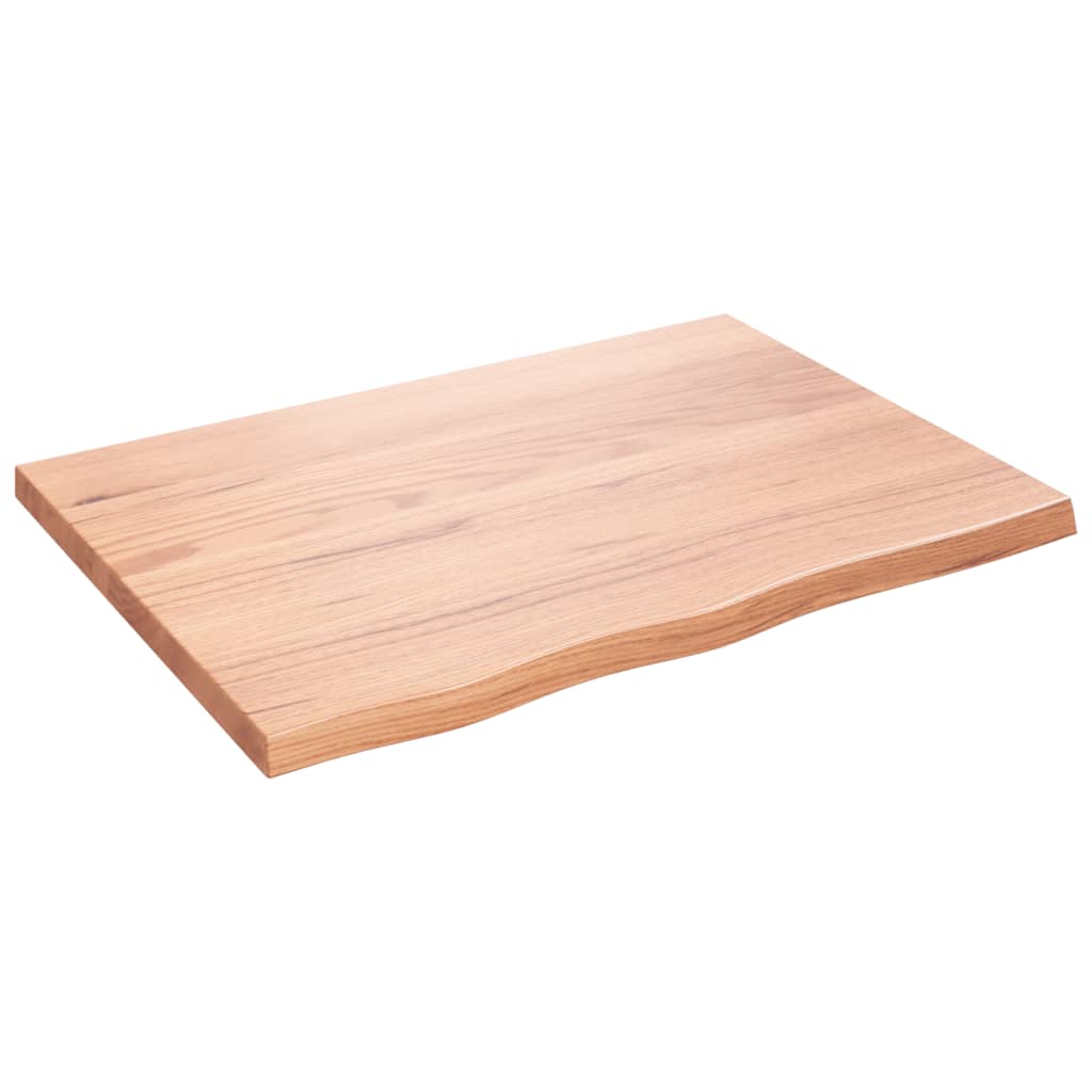 vidaXL سطح طاولة لون بني فاتح 80*60*(2-4) سم خشب بلوط صلب معالج