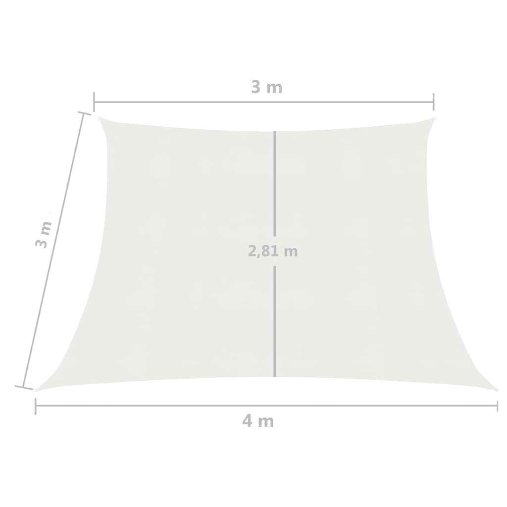 vidaXL مظلة شراعية 160 جم/م² أبيض 4/3×3 م HDPE