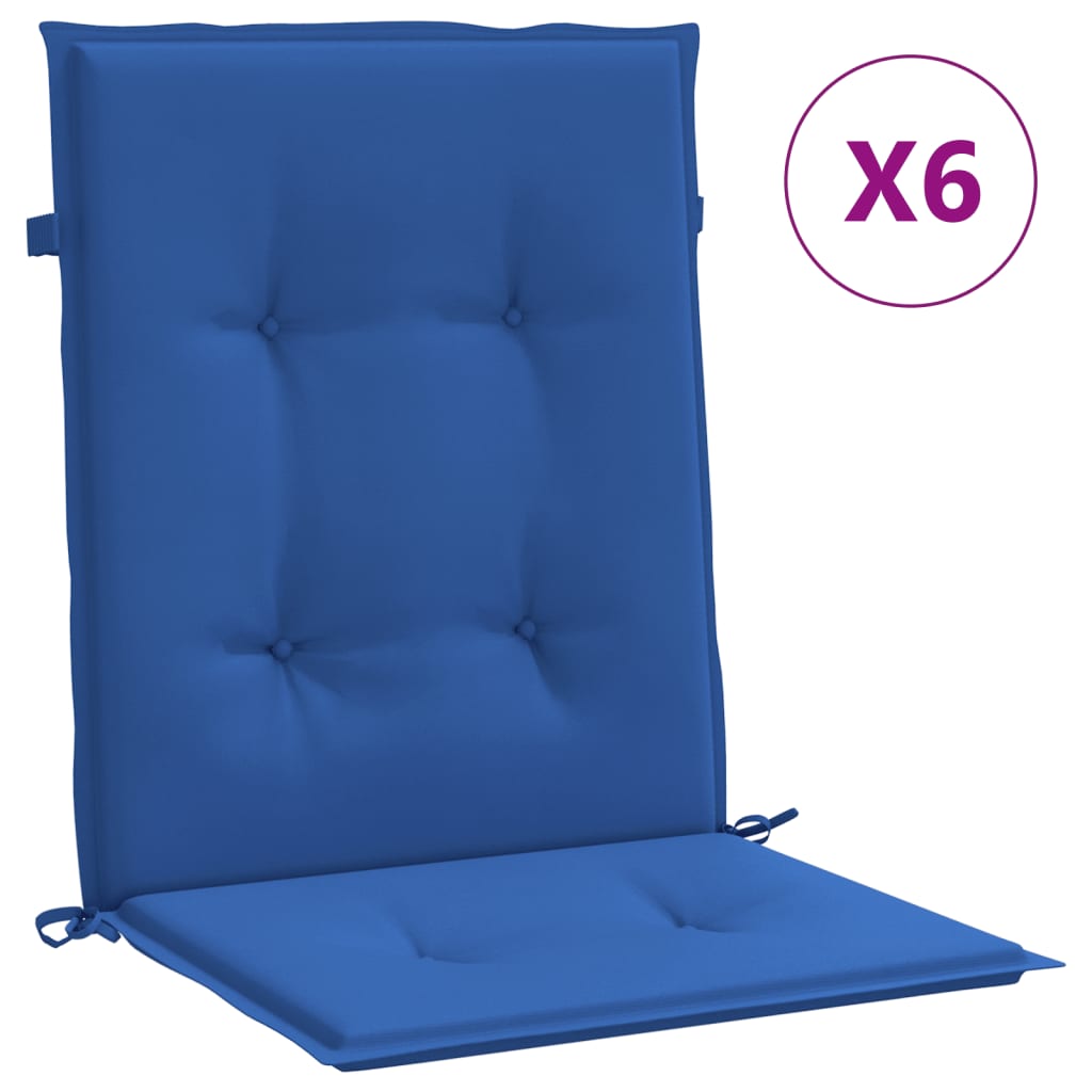 vidaXL وسائد كرسي حديقة 6 ق أزرق ملكي 100×50×3 سم