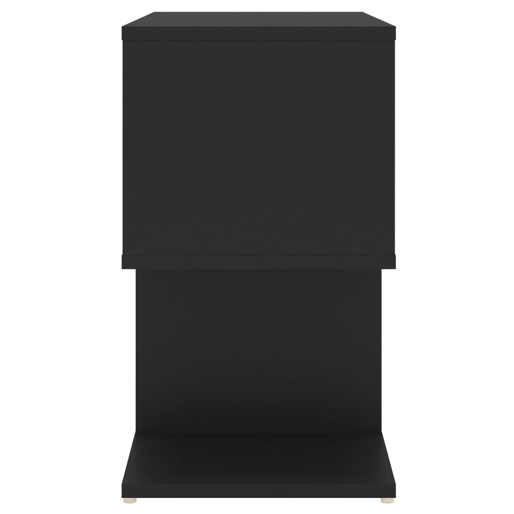 vidaXL خزانة جانب السرير أسود 50×30×51.5 سم خشب صناعي