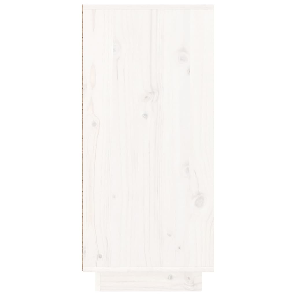 vidaXL خزانة جانبية لون أبيض 75x34x110 سم خشب صنوبر صلب