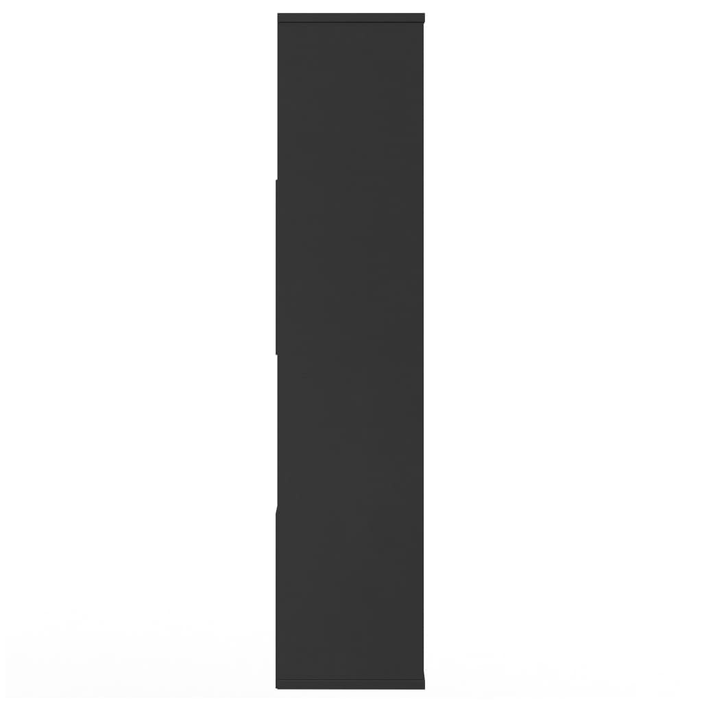 vidaXL مقسم غرفة/خزانة كتب أسود 110×24×110 سم خشب صناعي