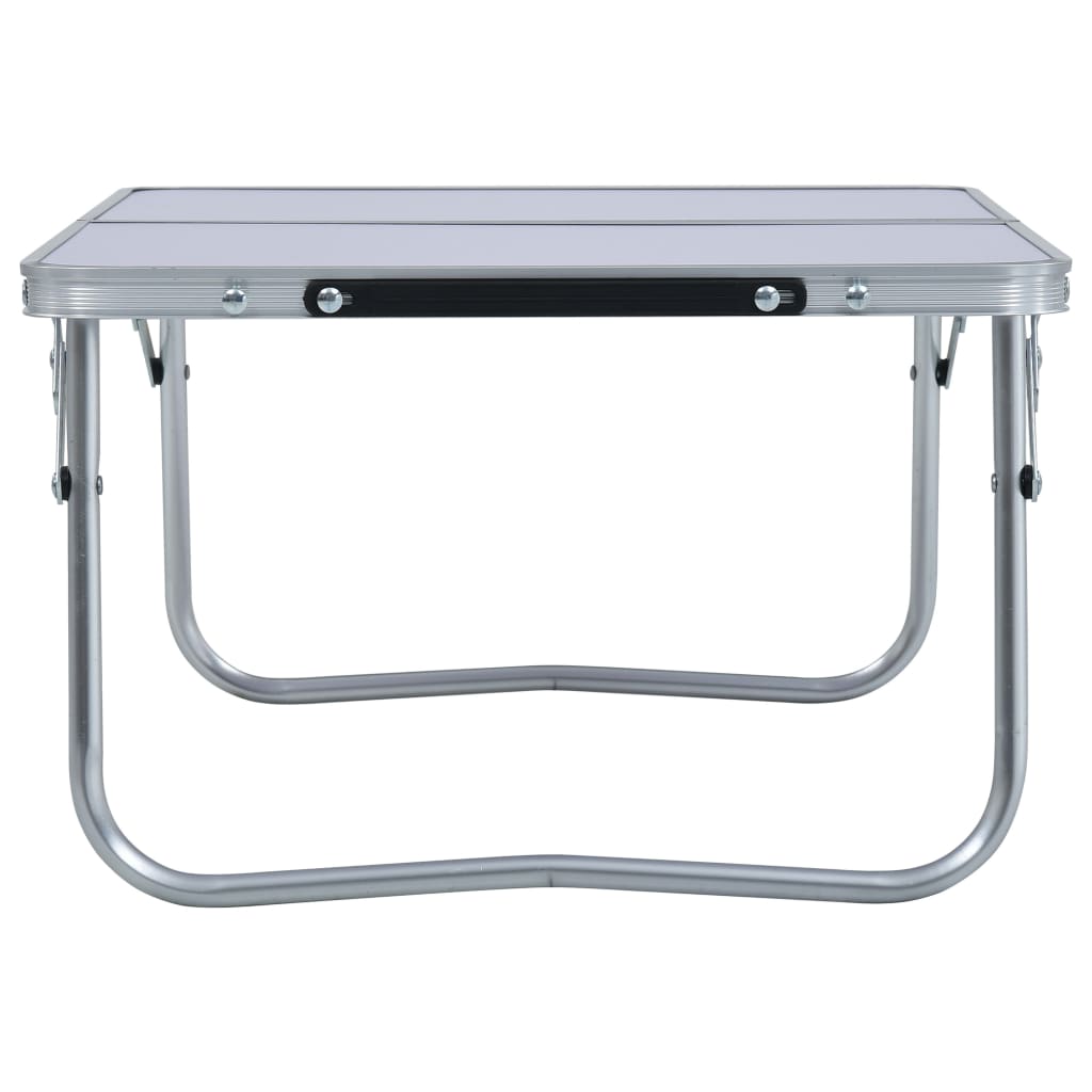 vidaXL Folding Camping Table White Aluminium 60x40 cm