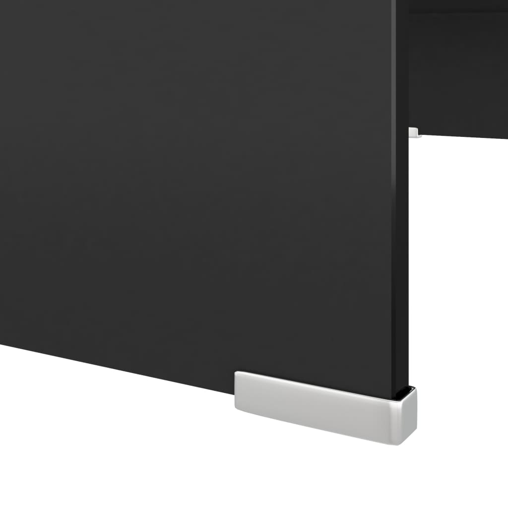 vidaXL حامل تلفزيون/رافع شاشة زجاج أسود 70×30×13 سم