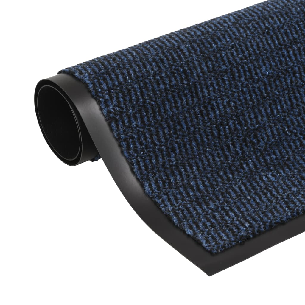 vidaXL سجادة مكافحة الأتربة مستطيلة خصل وبر 90×150 سم لون أزرق