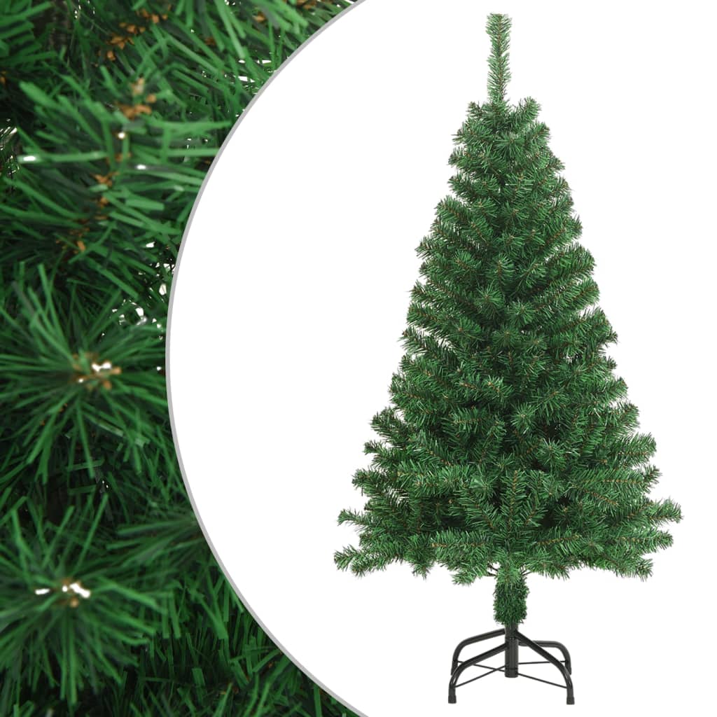 vidaXL شجرة كريسماس صناعية ذات أغصان كثيفة أخضر 150 سم PVC