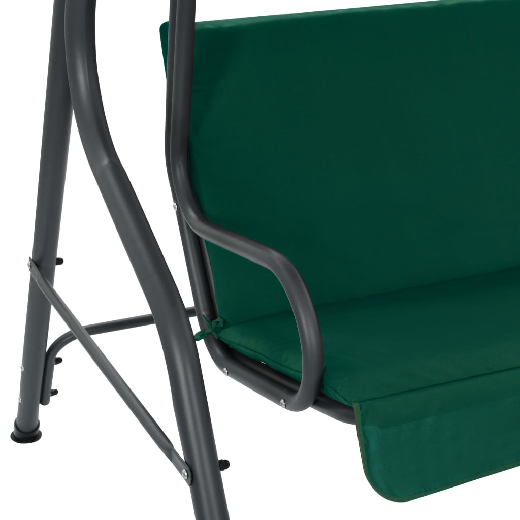 vidaXL مقعد أرجوحة حديقة أخضر 170×110×153 سم قماش