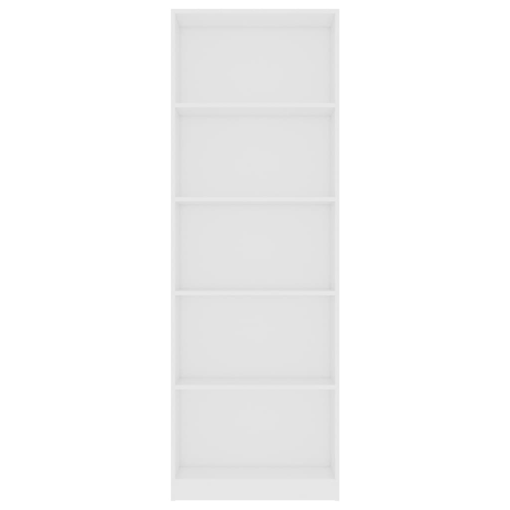 vidaXL خزانة كتب 5 طبقات أبيض 60×24×175 سم خشب مضغوط